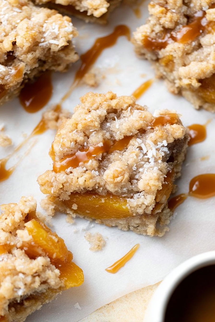 Apricot Bars with Coconut and Caramel