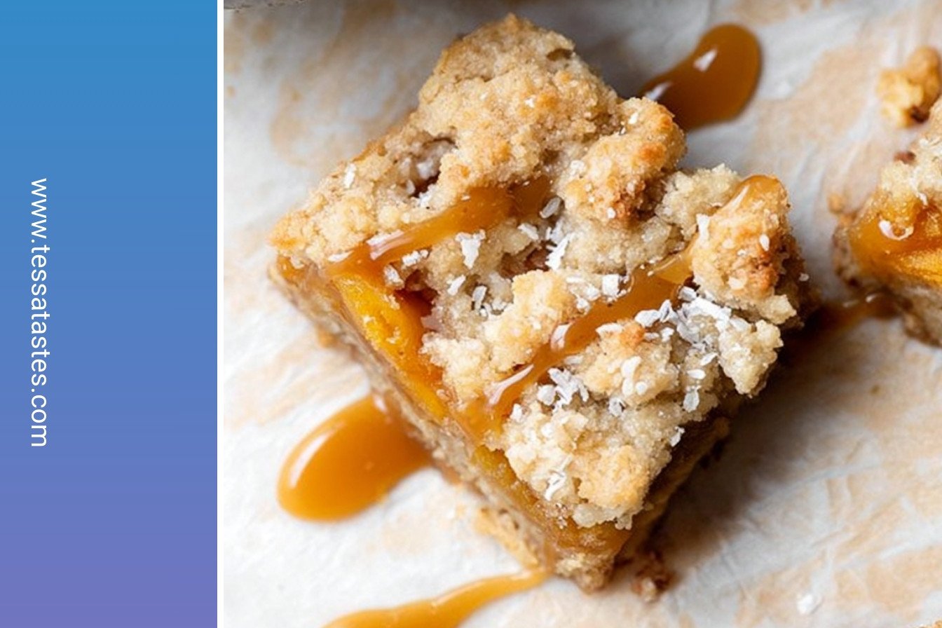 Apricot Bars with Coconut and Caramel: Irresistibly cheesy, perfectly charred.