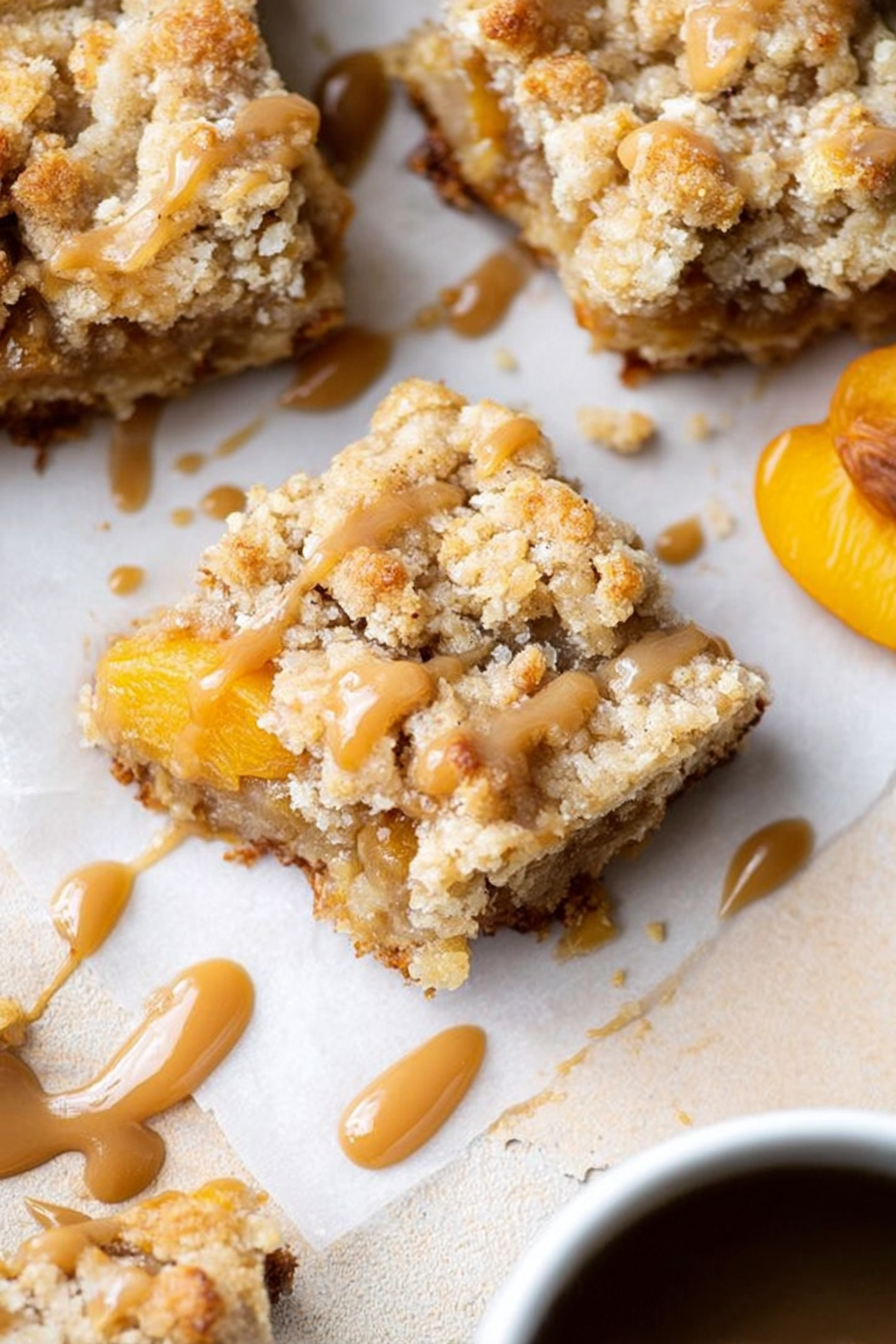 Apricot Bars with Coconut and Caramel