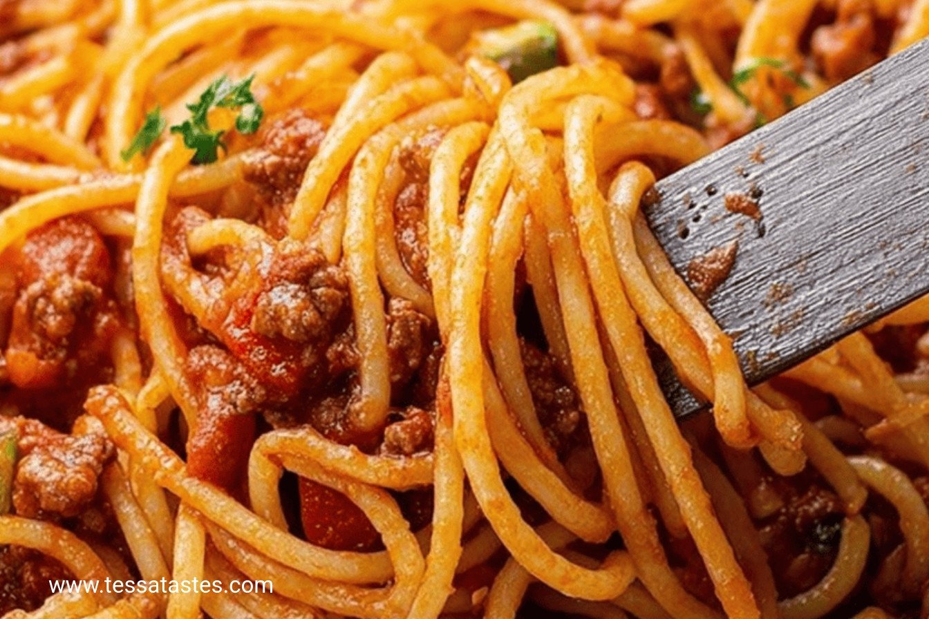 Cowboy Spaghetti: Hearty, smoky, and satisfying.