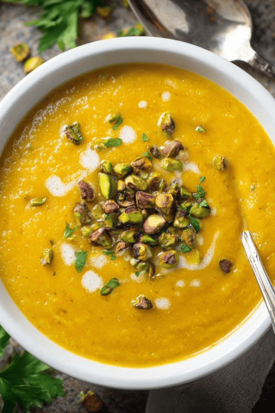 Fall Pistachio Pumpkin Soup