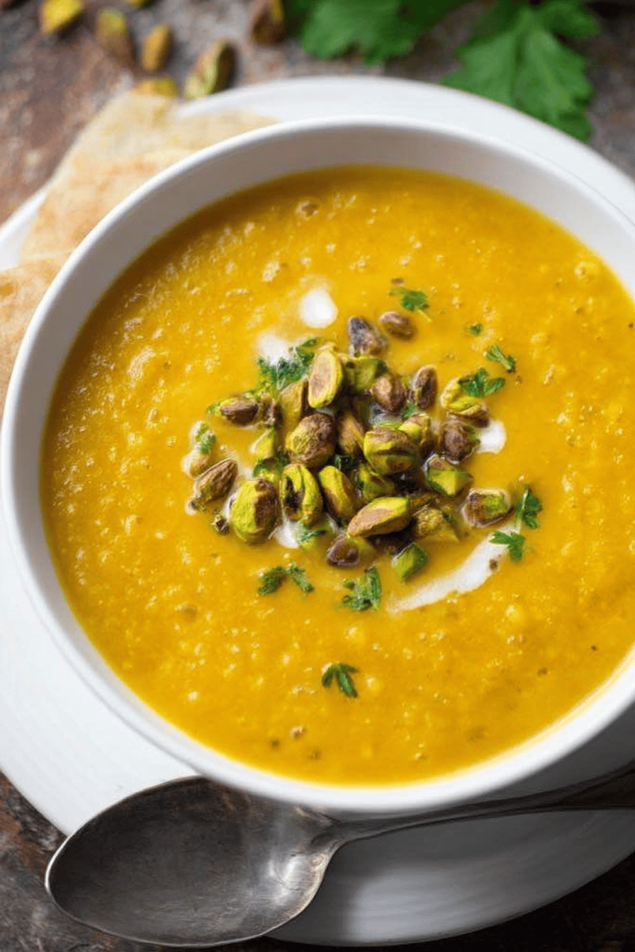 Fall Pistachio Pumpkin Soup
