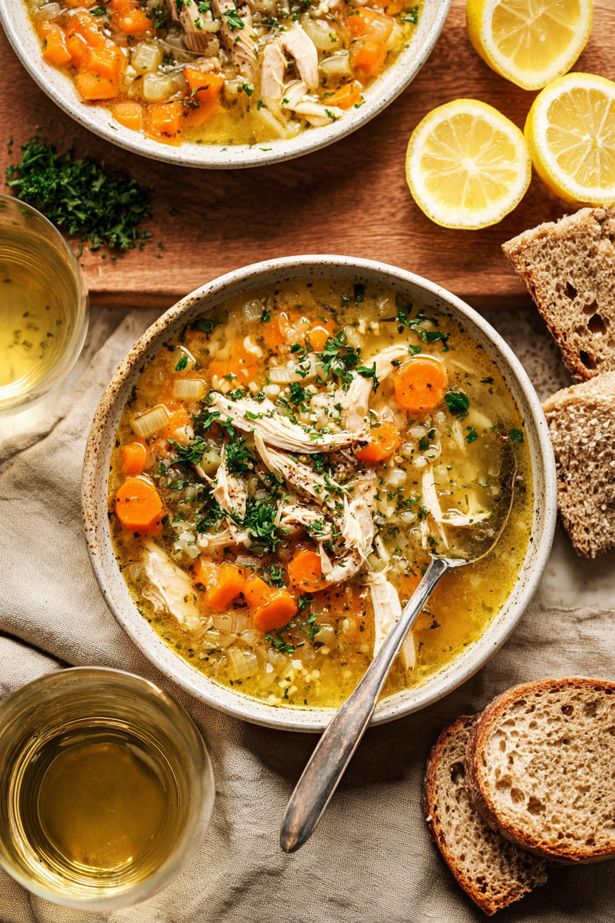 Feel Good Slow Cooker Lemon Chicken Soup