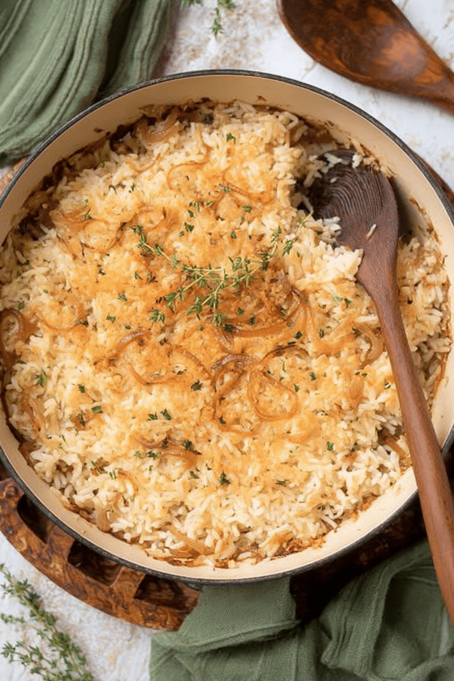 French Onion Rice Pilaf