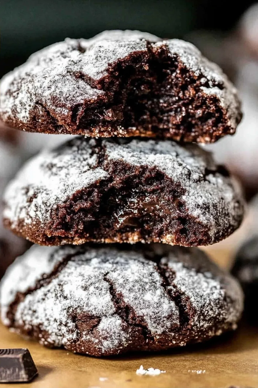 Fudgy Chocolate Crinkle Cookies