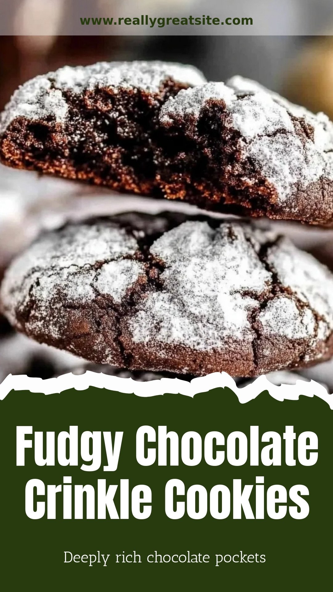 Fudgy Chocolate Crinkle Cookies