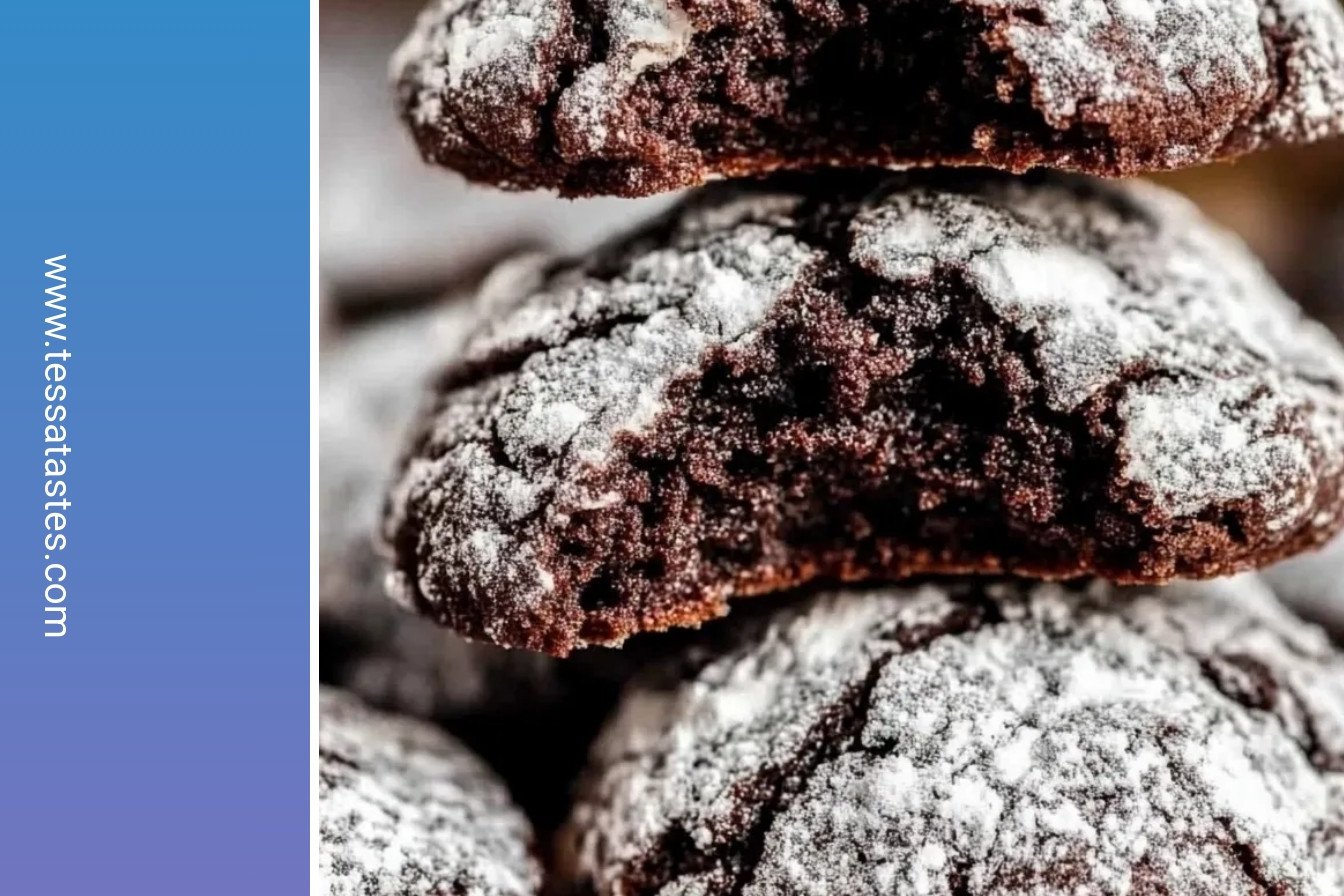Fudgy Chocolate Crinkle Cookies: Deeply rich chocolate pockets