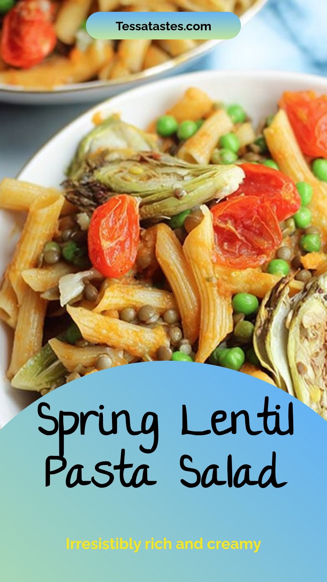 Spring Lentil Pasta Salad