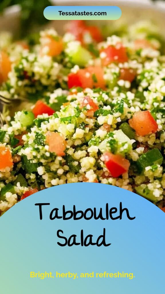 Tabbouleh Salad: Bright, herby, and refreshing.