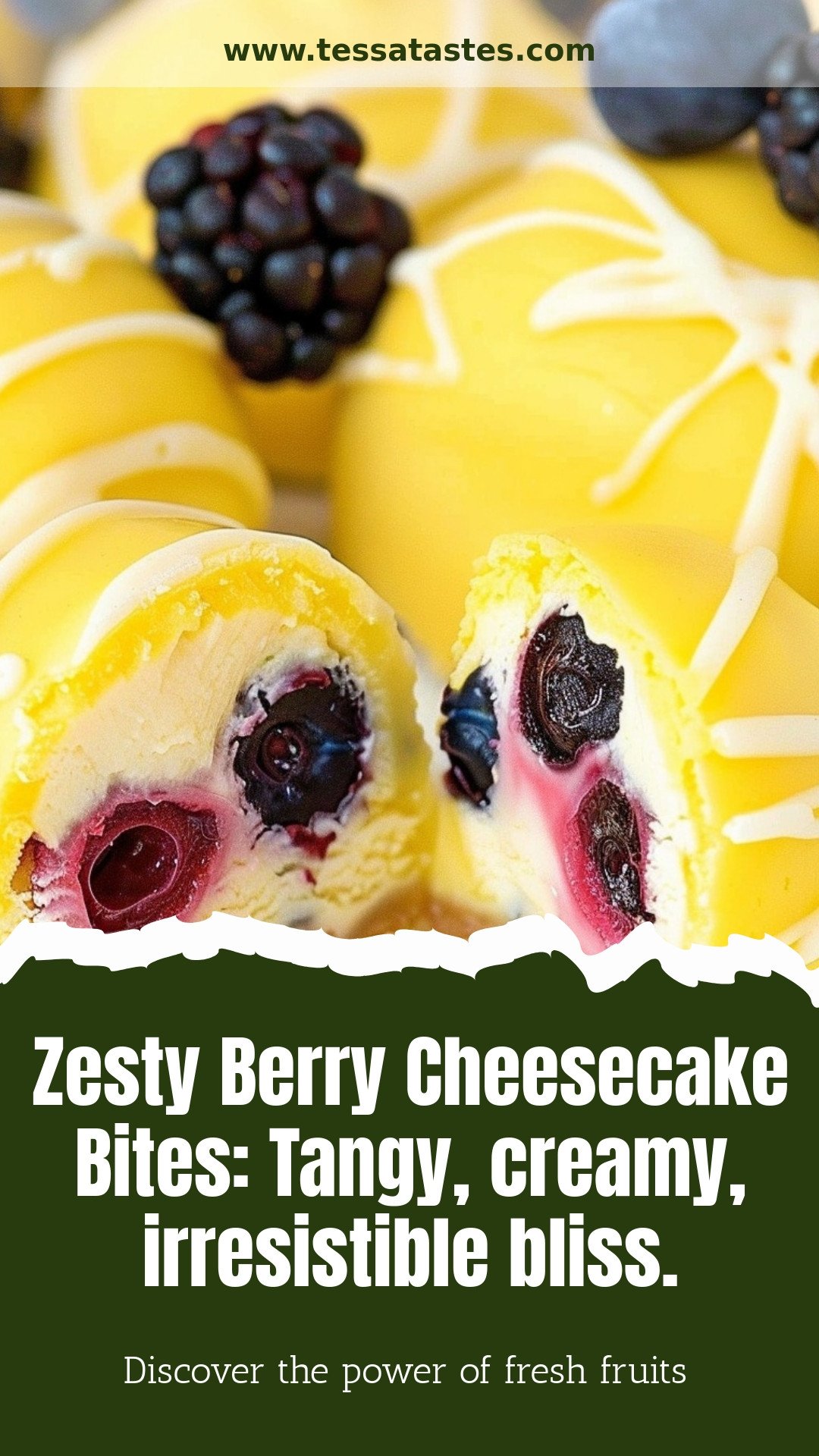 Zesty Berry Cheesecake Bites: Tangy, creamy, irresistible bliss.