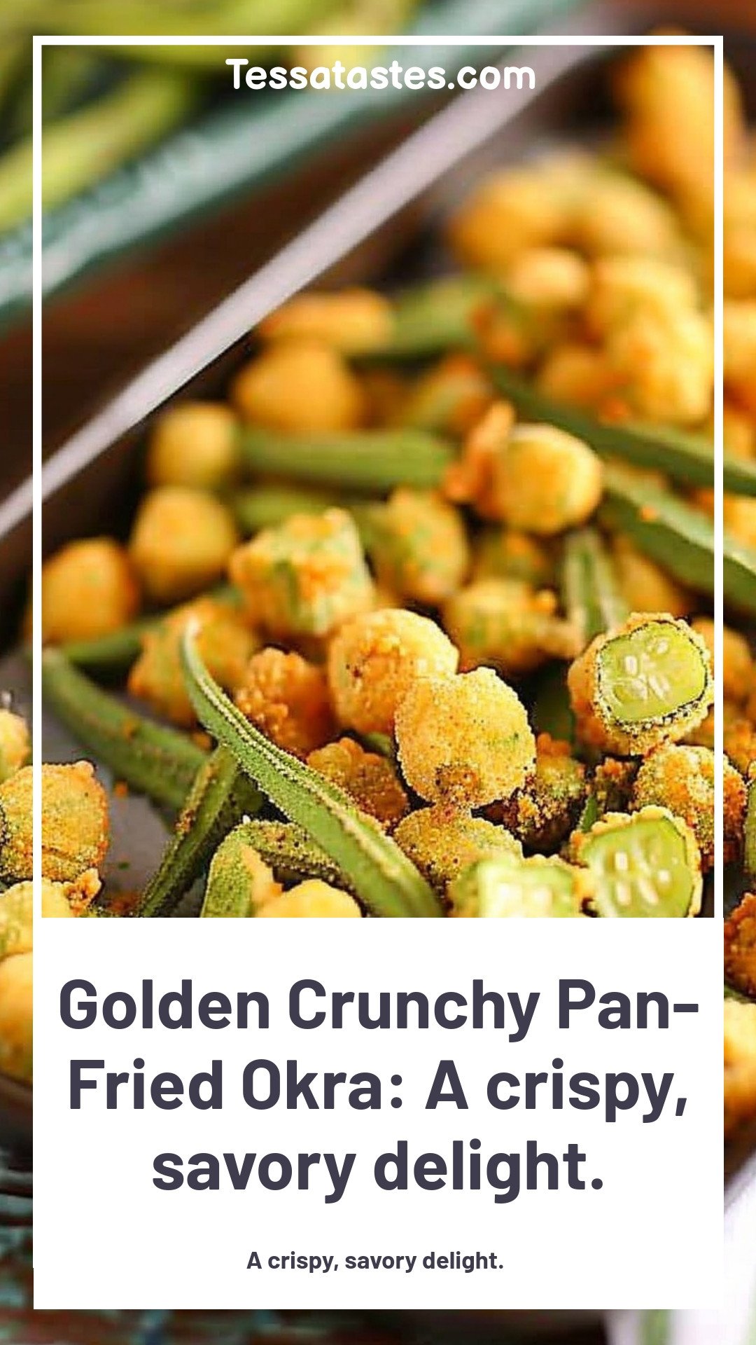 Golden Crunchy Pan-Fried Okra: A crispy, savory delight.