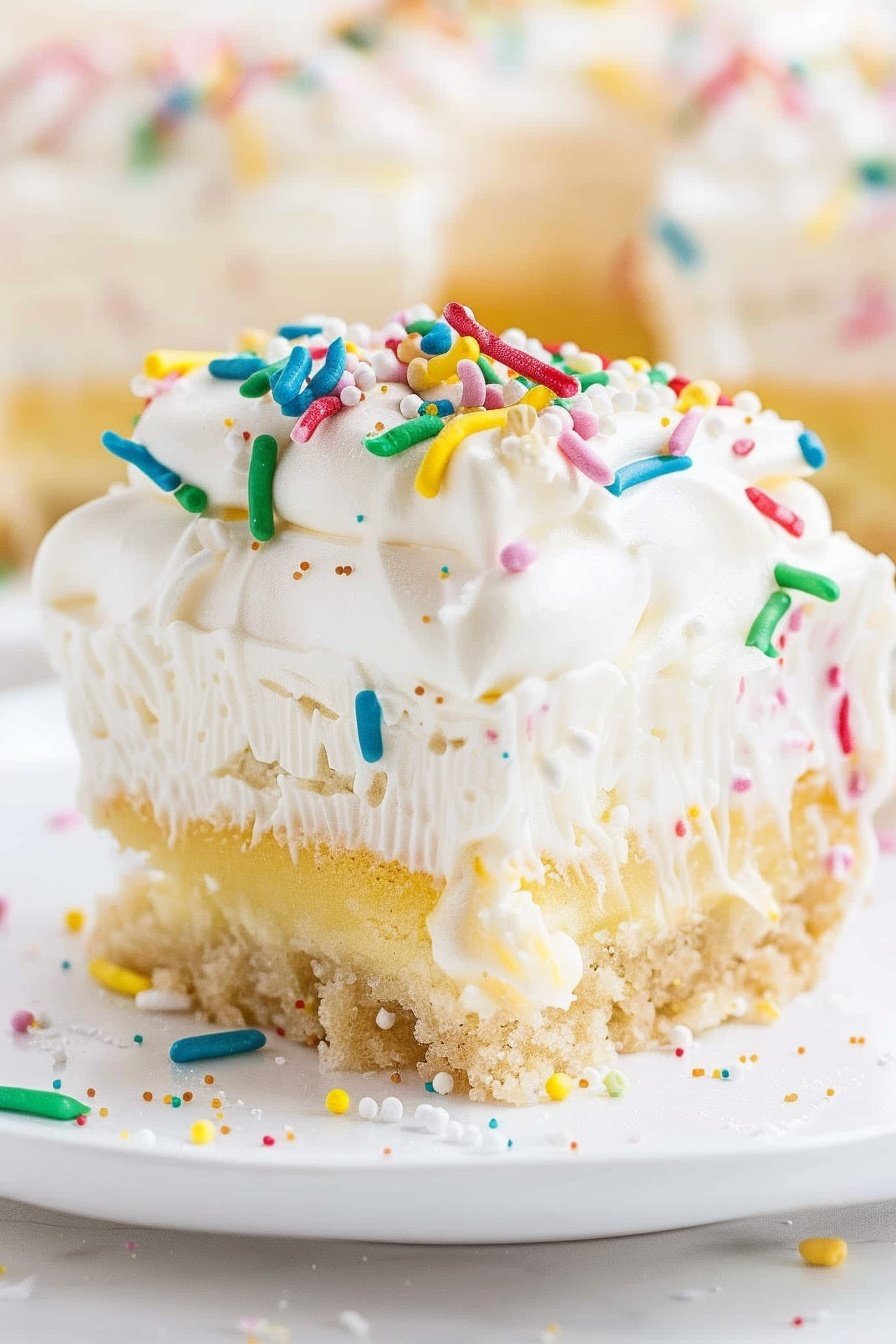 Frosted Celebration Treat: A slice of pure bliss.