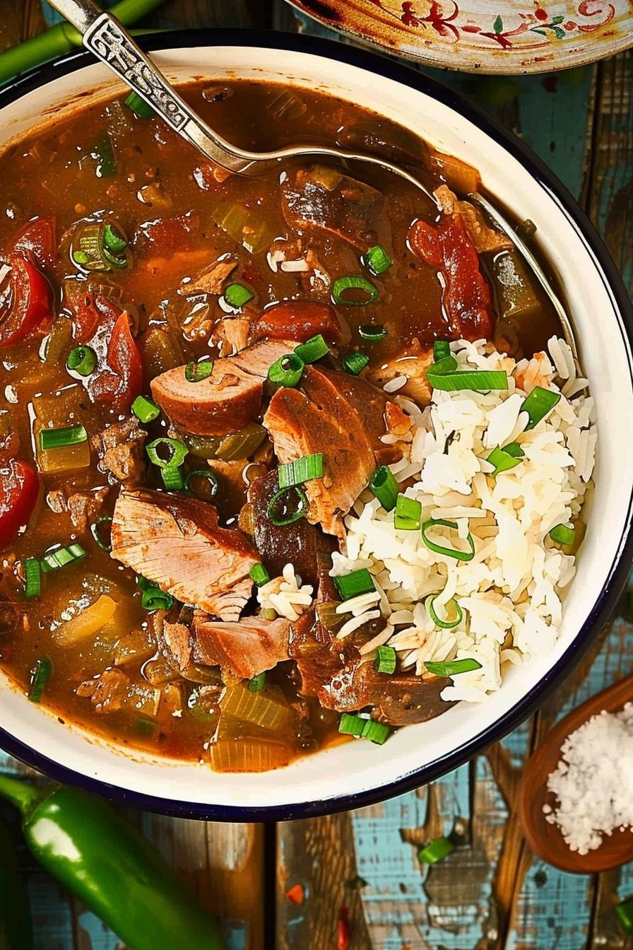 Hearty Creole Stew Pot: A symphony of bold flavors.