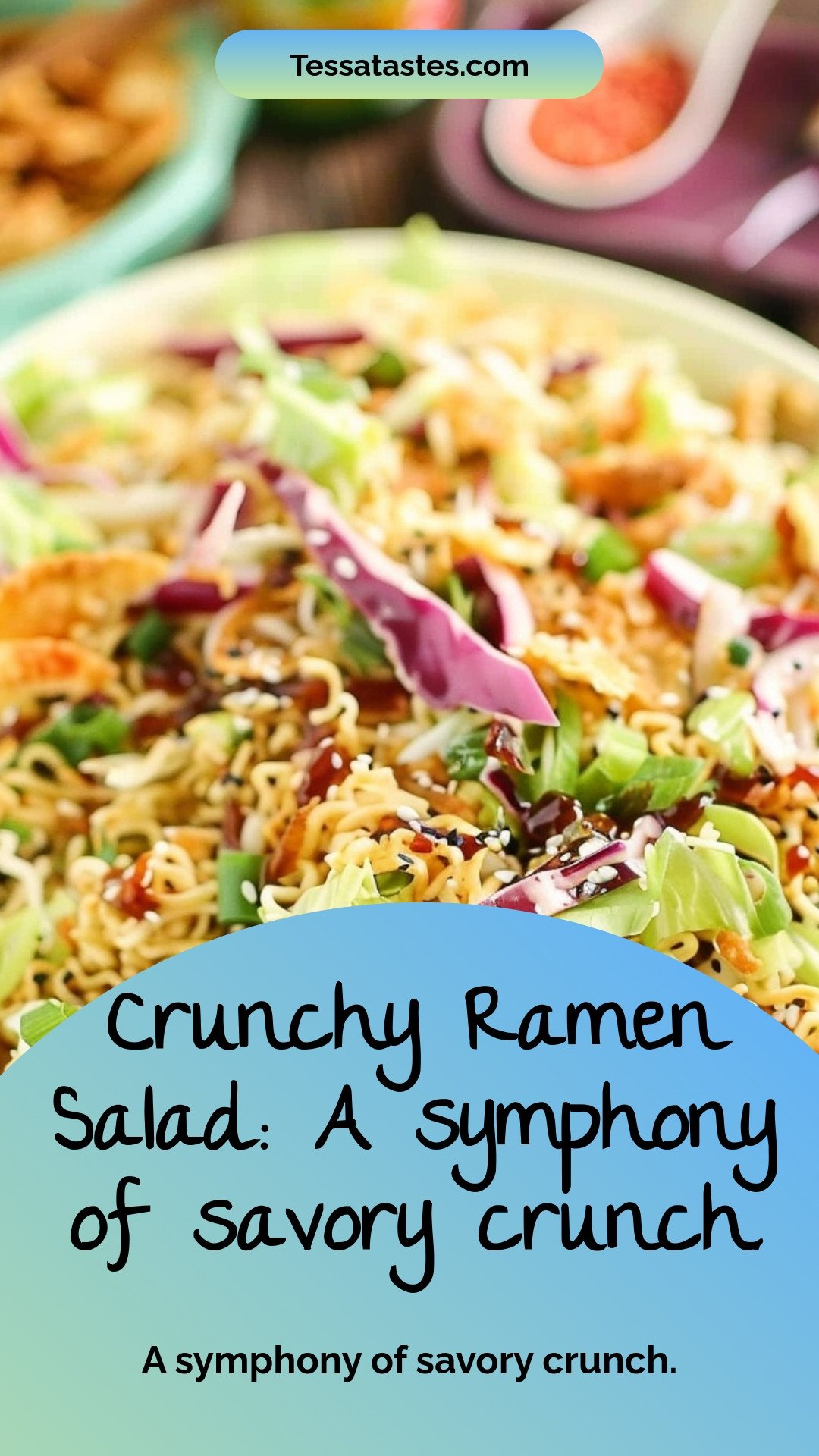 Crunchy Ramen Salad: A symphony of savory crunch.