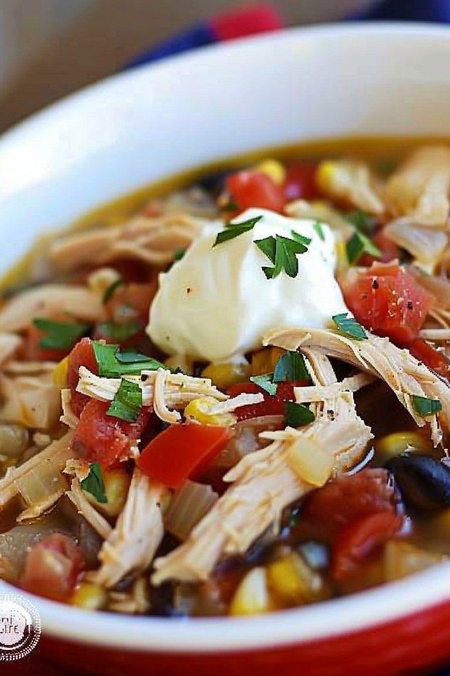 Quick Zesty Chicken Soup: A vibrant, tangy broth.