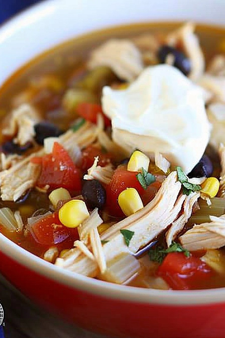 Quick Zesty Chicken Soup: A vibrant, tangy broth.