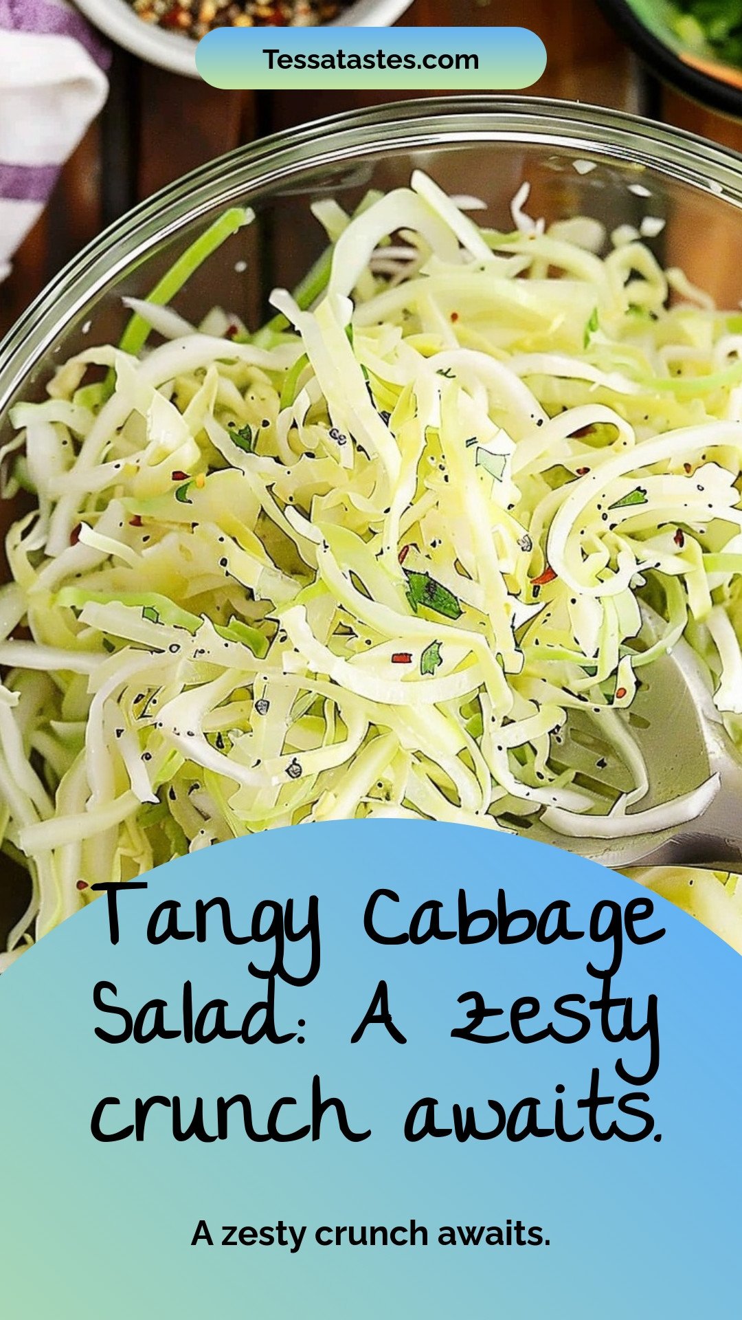 Tangy Cabbage Salad: A zesty crunch awaits.