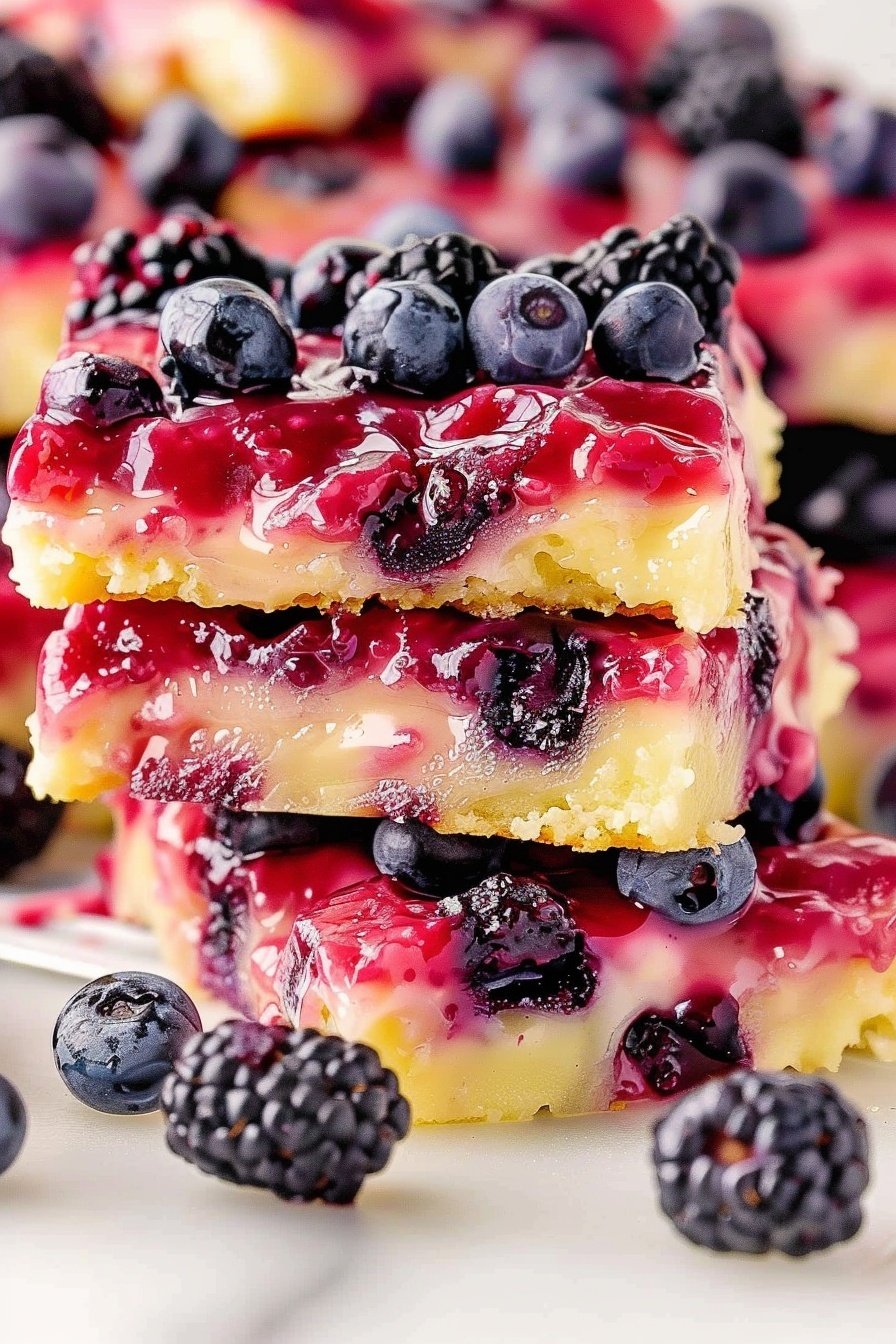 Summer Berry Squares: Bursting with berry bliss.