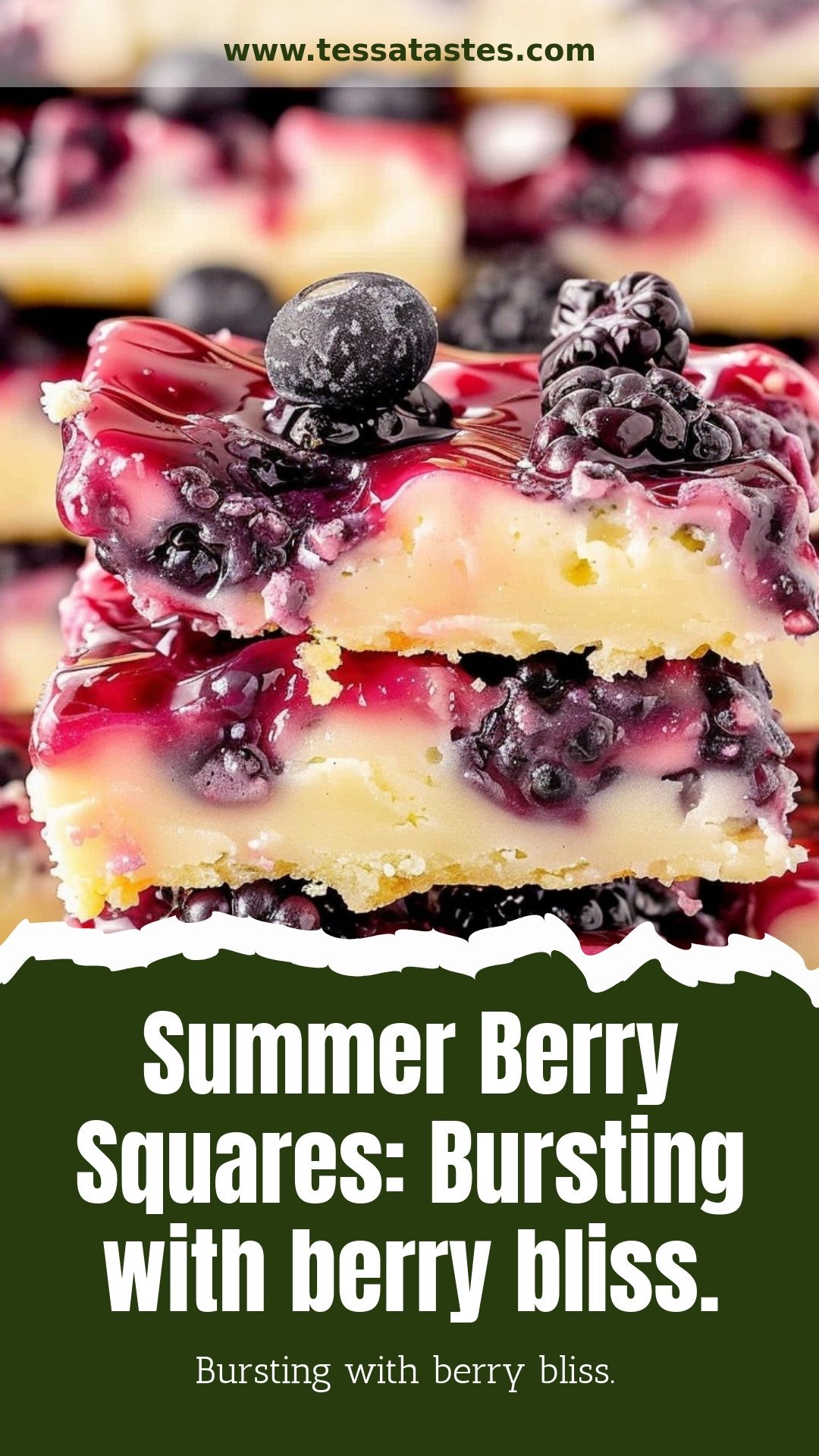 Summer Berry Squares: Bursting with berry bliss.
