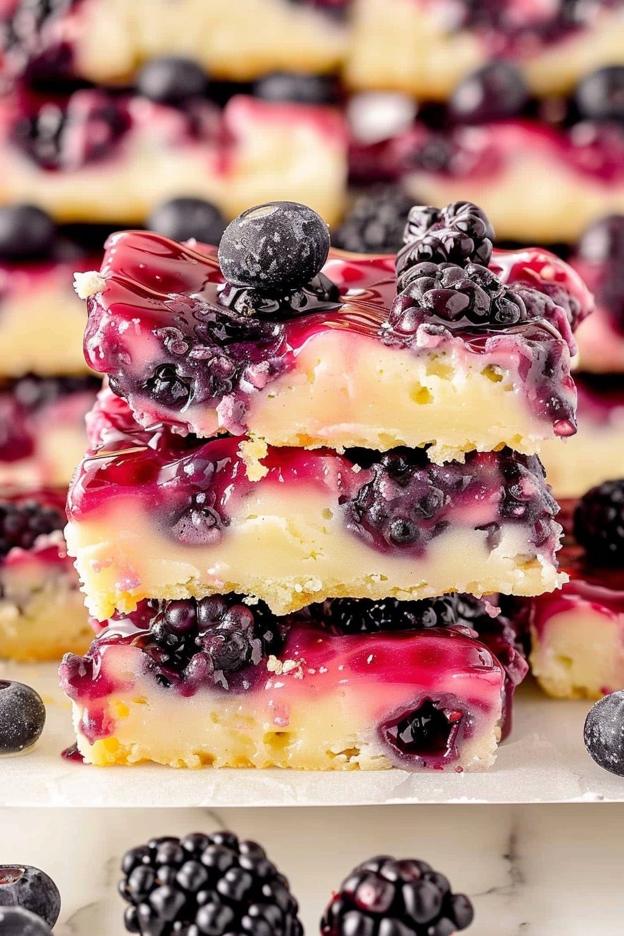 Summer Berry Squares: Bursting with berry bliss.