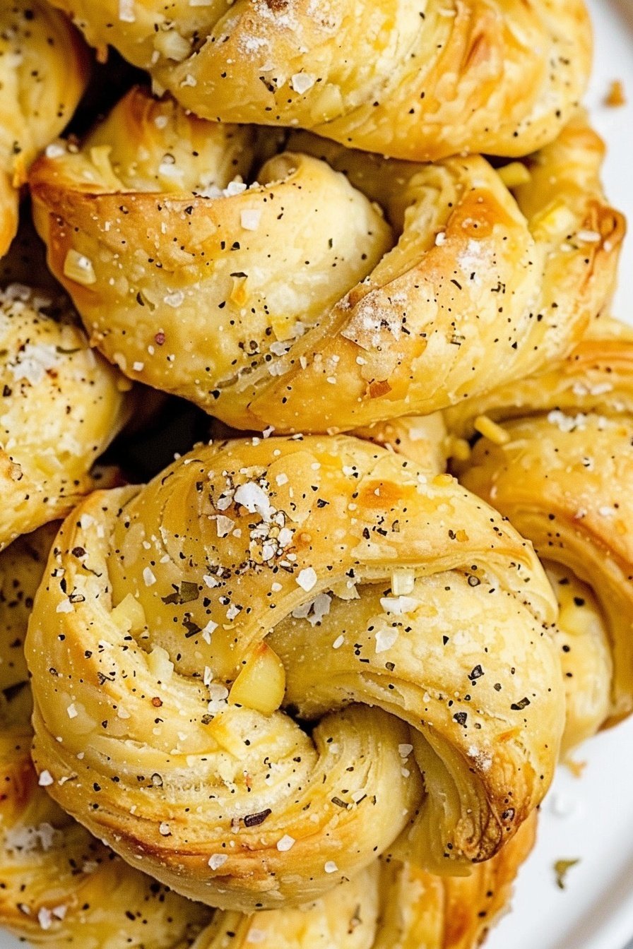 Garlic Crescent Twists: Buttery, garlicky spirals.