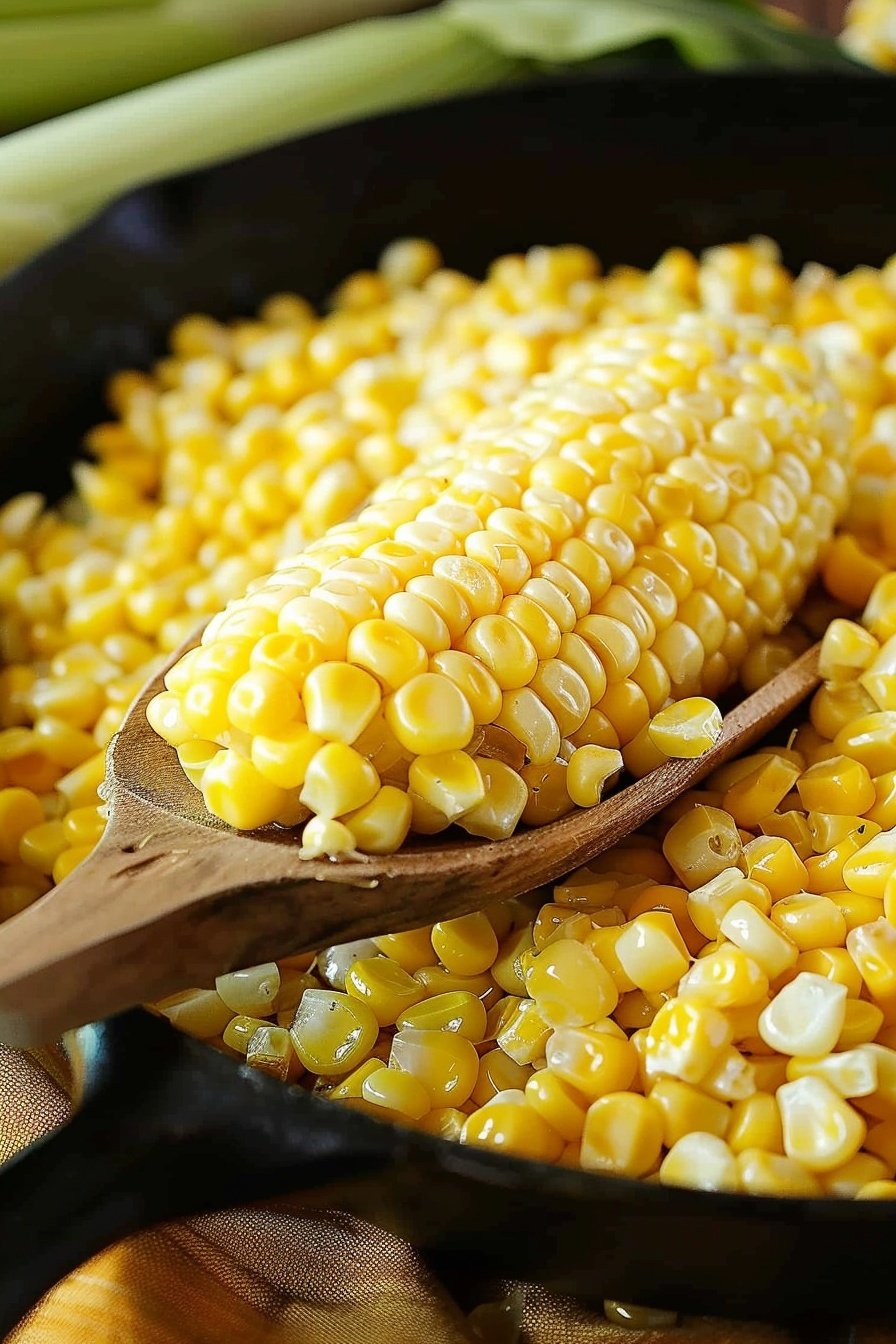 Golden Buttered Sweet Corn: Creamy, buttery summer bliss.
