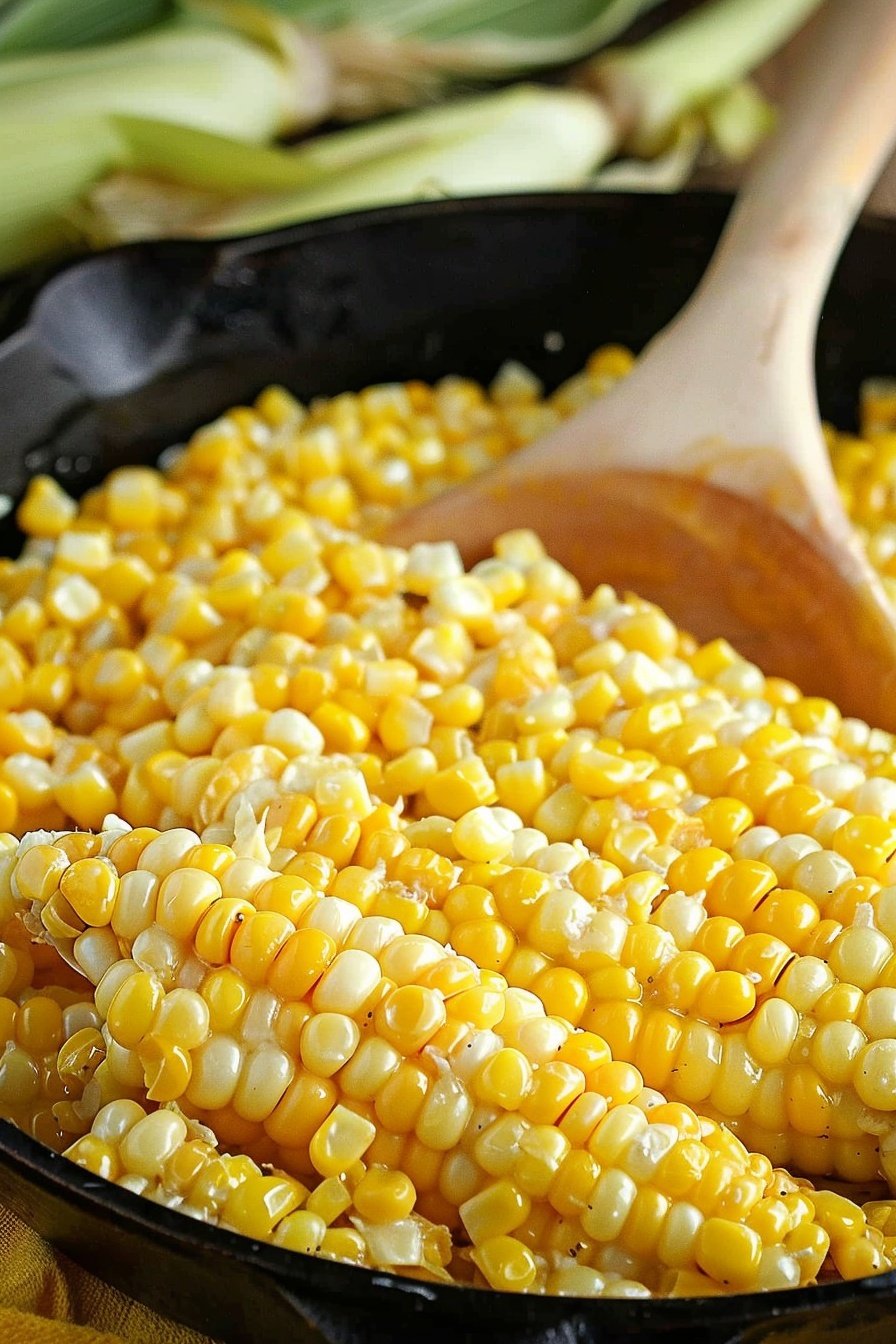 Golden Buttered Sweet Corn: Creamy, buttery summer bliss.