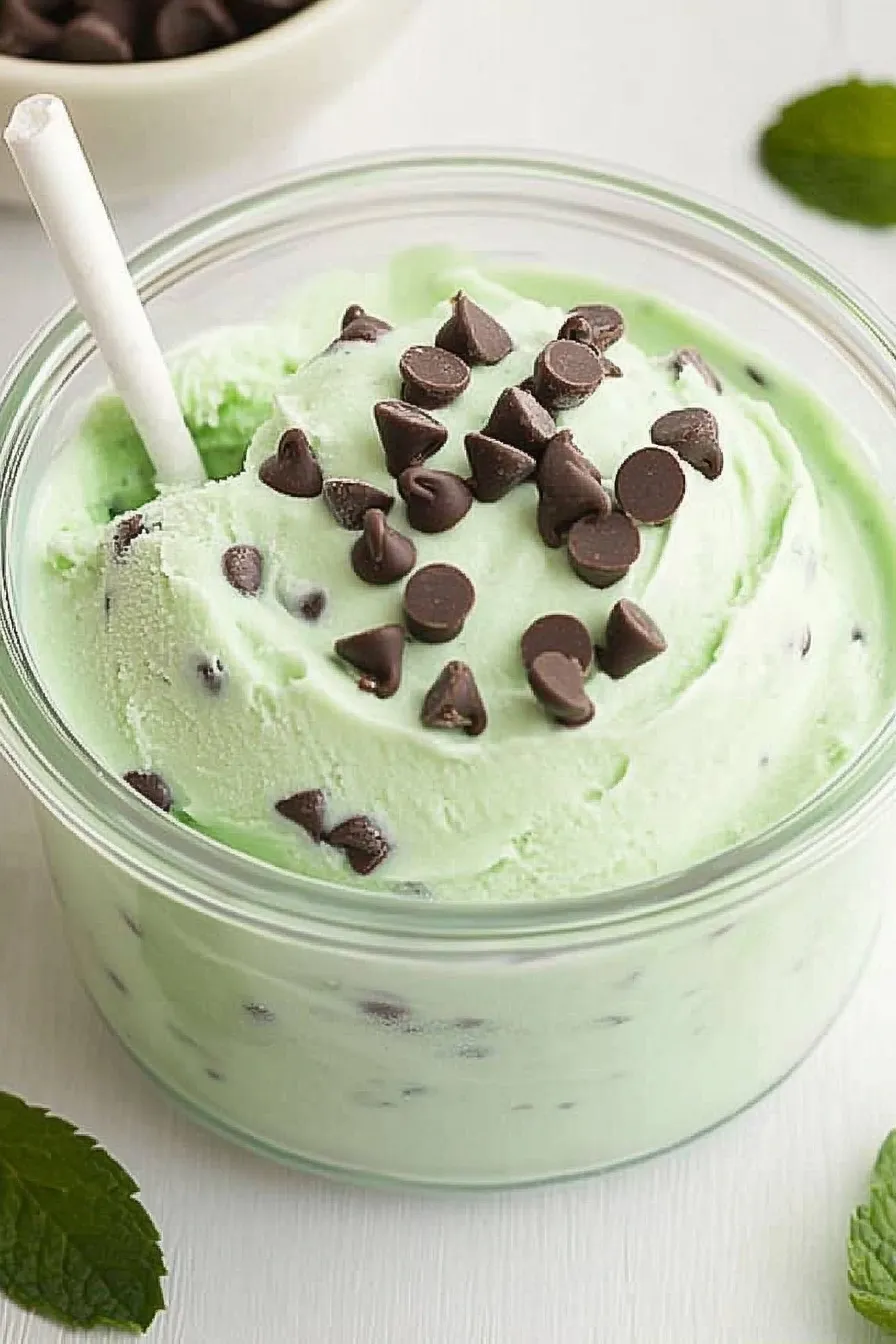 Mint Chocolate Chip Protein Ice Cream Ninja Creami