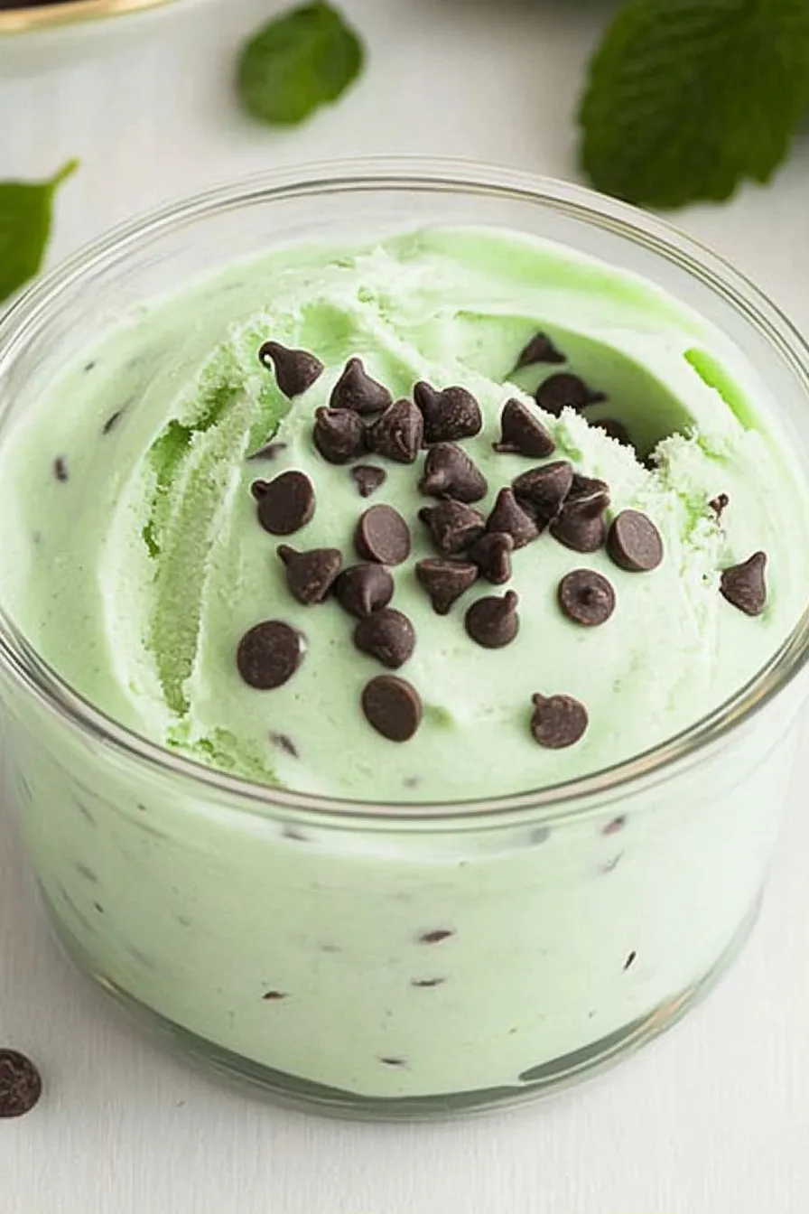 Mint Chocolate Chip Protein Ice Cream Ninja Creami