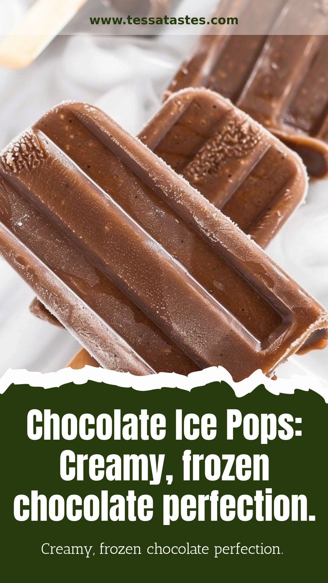 Chocolate Ice Pops: Creamy, frozen chocolate perfection.