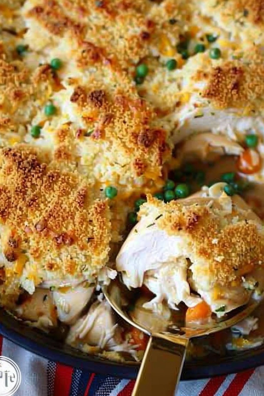 Cheddar Crust Chicken Bake: Crispy, cheesy, golden perfection.