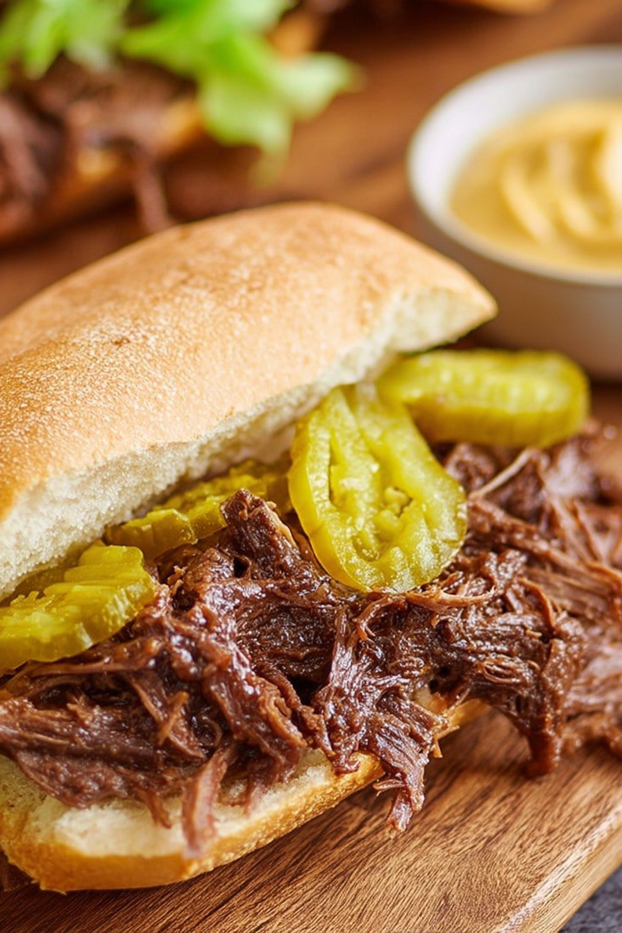 Slow-Cooked Beef Debris Sandwich