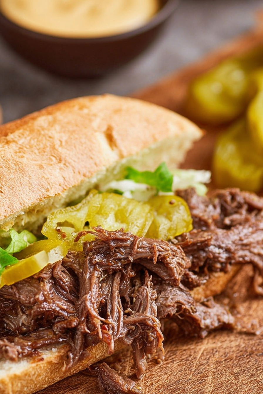 Slow-Cooked Beef Debris Sandwich