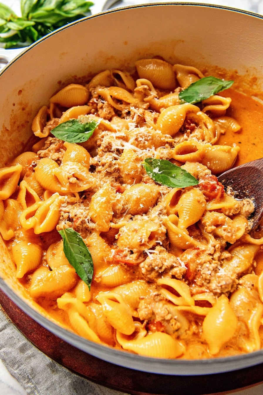 Easy Shell Pasta with Ground Turkey