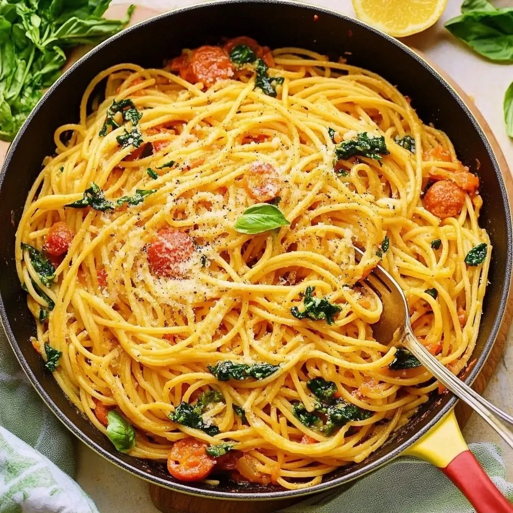 Single Skillet Spaghetti Meghan Markle Pasta