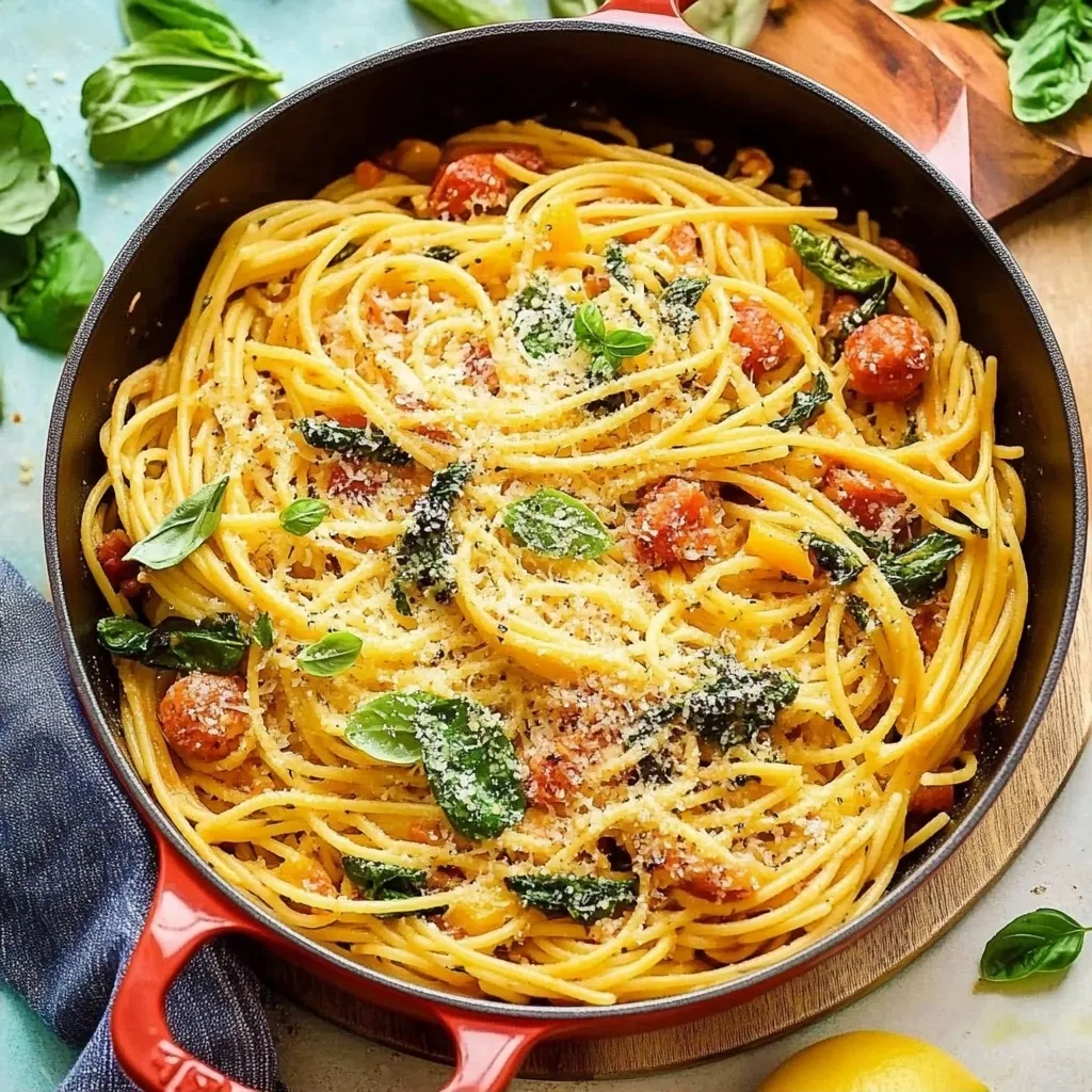 Single Skillet Spaghetti Meghan Markle Pasta