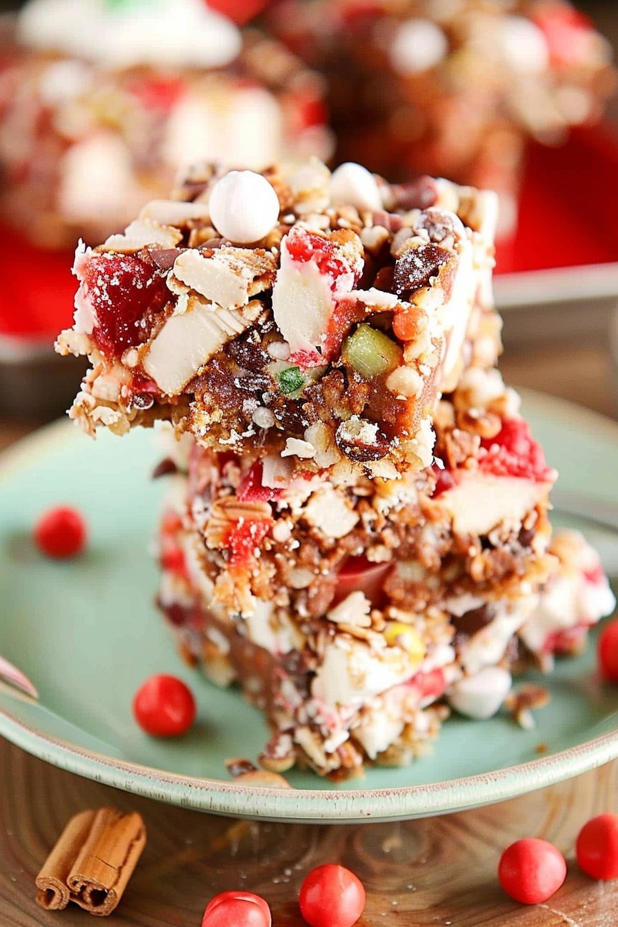 No-Bake Holiday Slice: Effortlessly elegant festive indulgence.