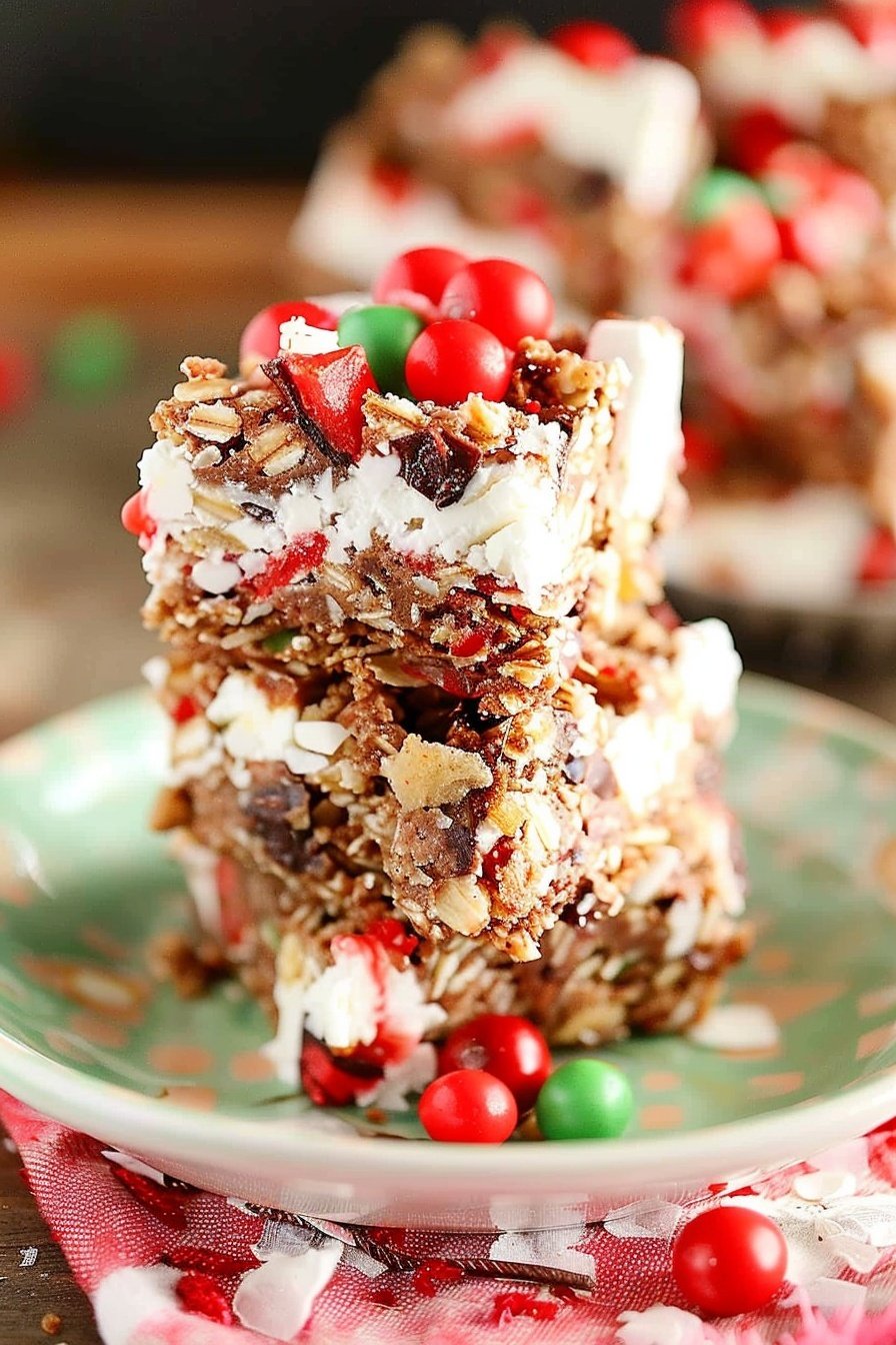 No-Bake Holiday Slice: Effortlessly elegant festive indulgence.