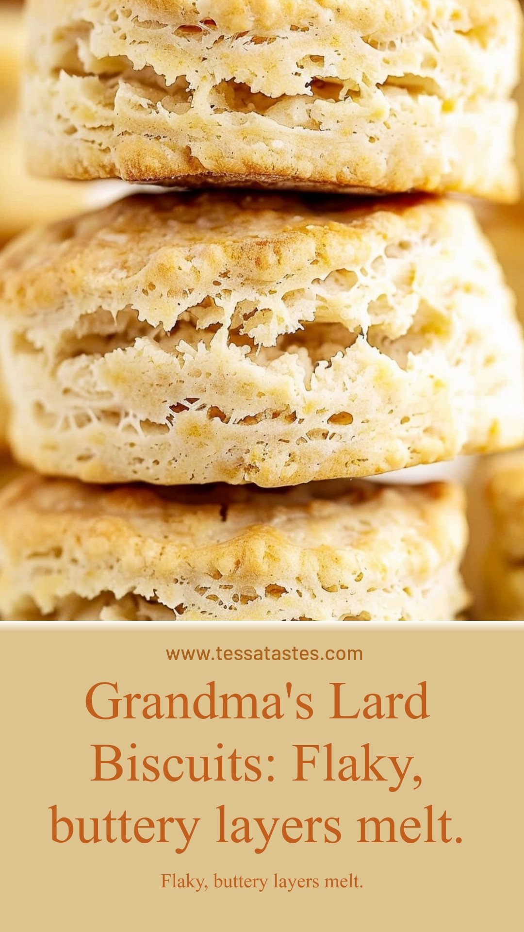 Grandma's Lard Biscuits: Flaky, buttery layers melt.