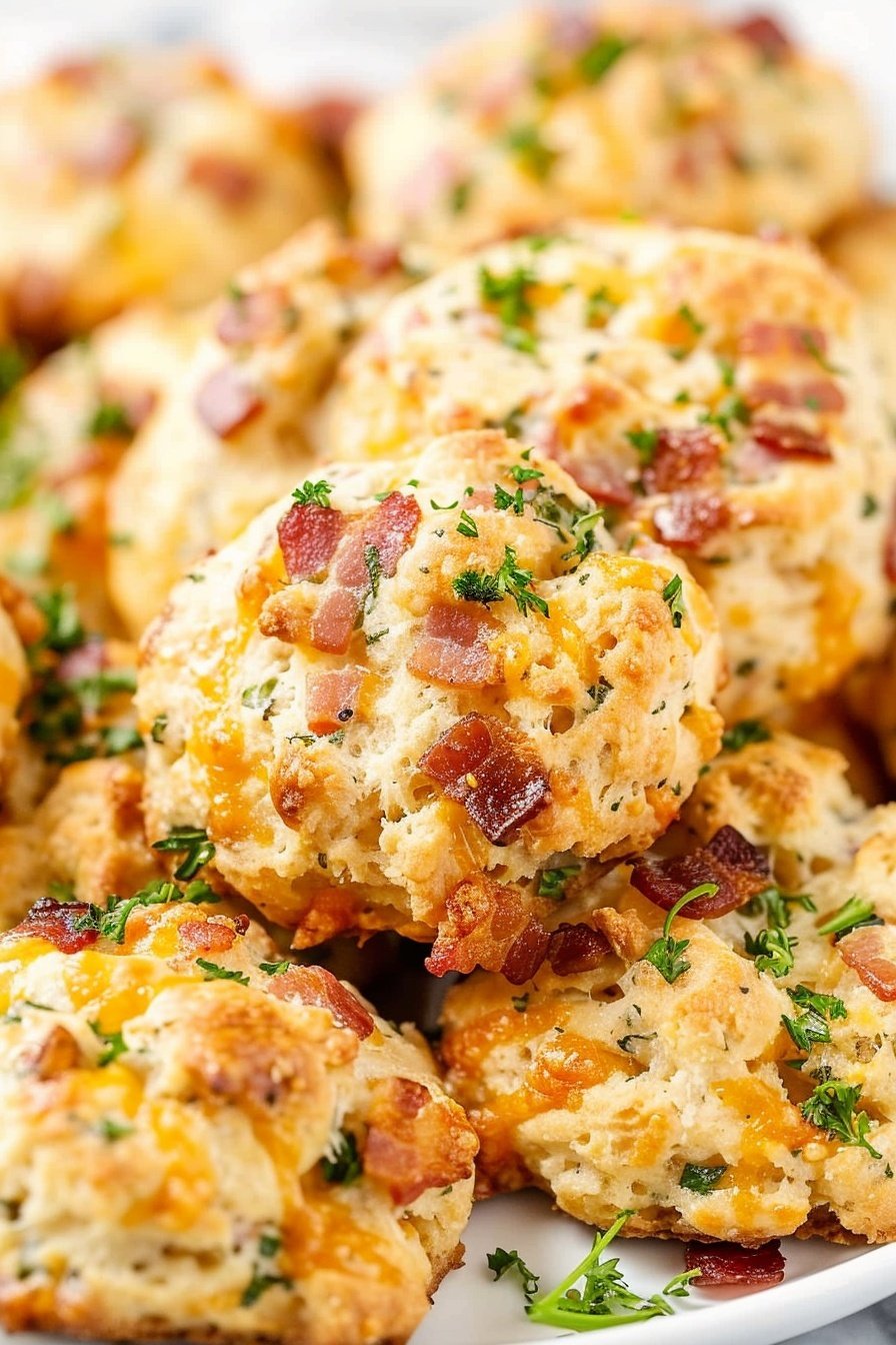 Savory Cheese and Bacon Scones: Flaky, cheesy, bacon perfection.