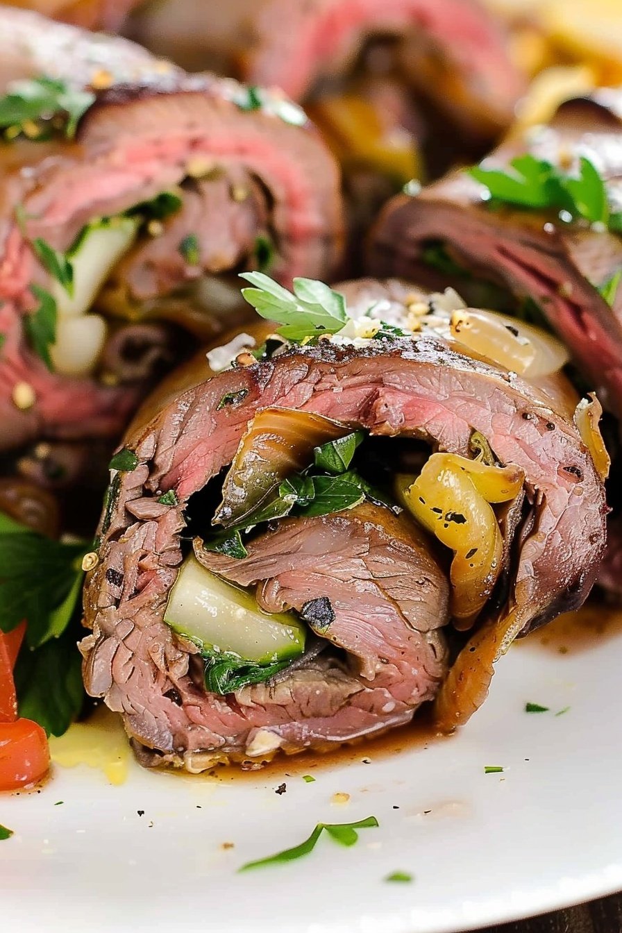 Savory Steak Pinwheels: Flaky, cheesy, beefy perfection.