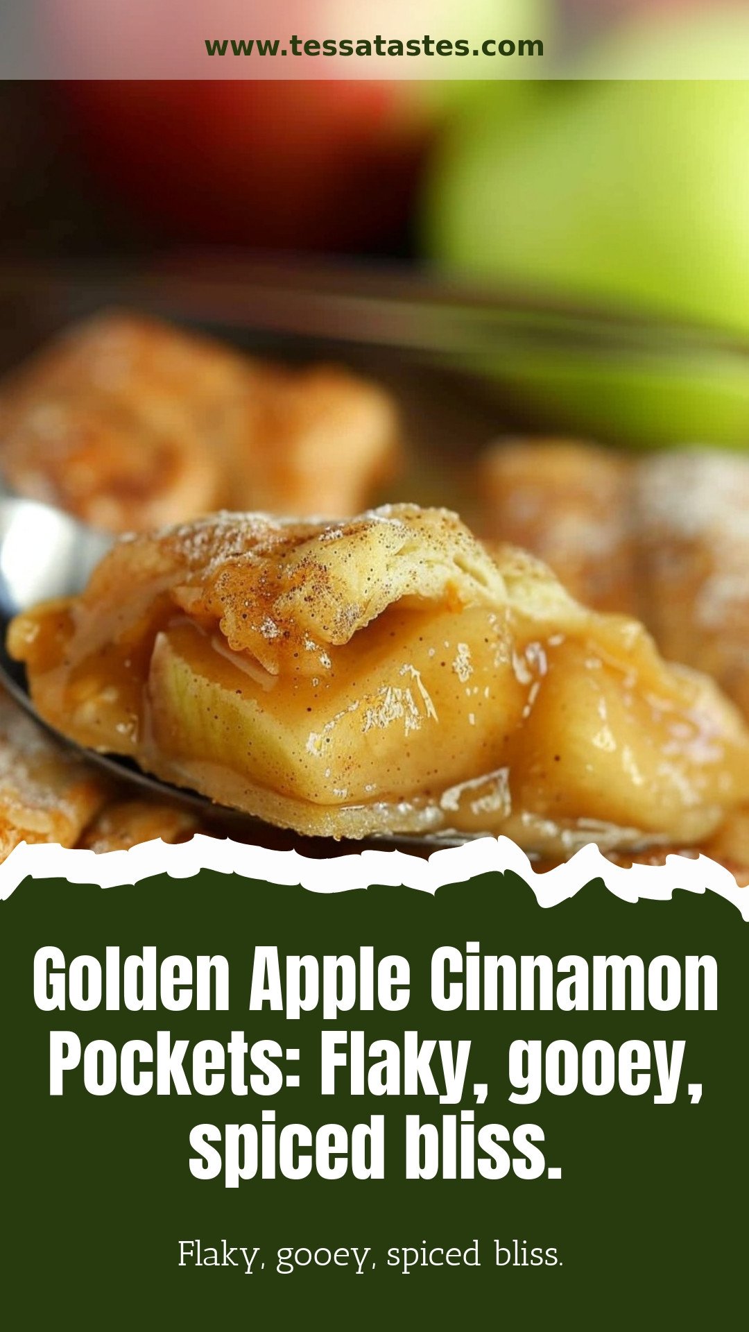 Golden Apple Cinnamon Pockets: Flaky, gooey, spiced bliss.