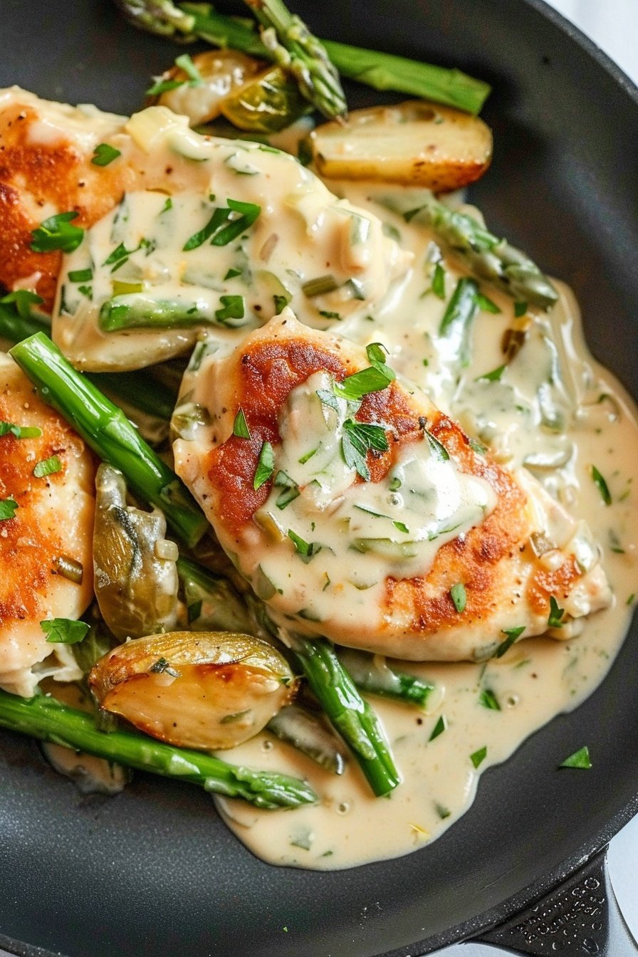 Springtime Skillet Supper: Fresh, vibrant skillet feast.