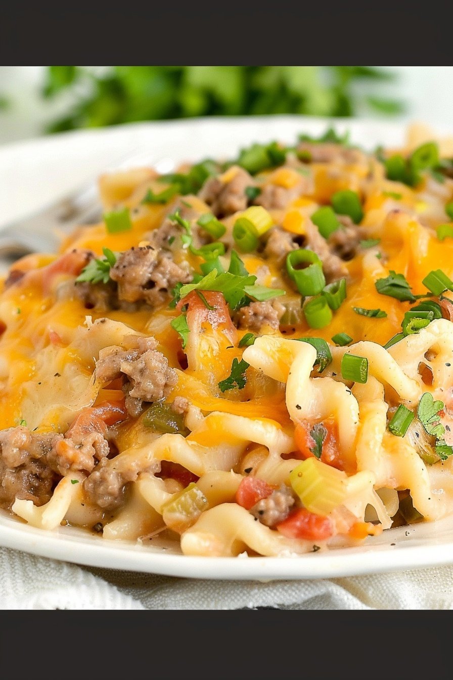 Cheesy Ground Beef Bake: Golden Cheese Pull Bliss