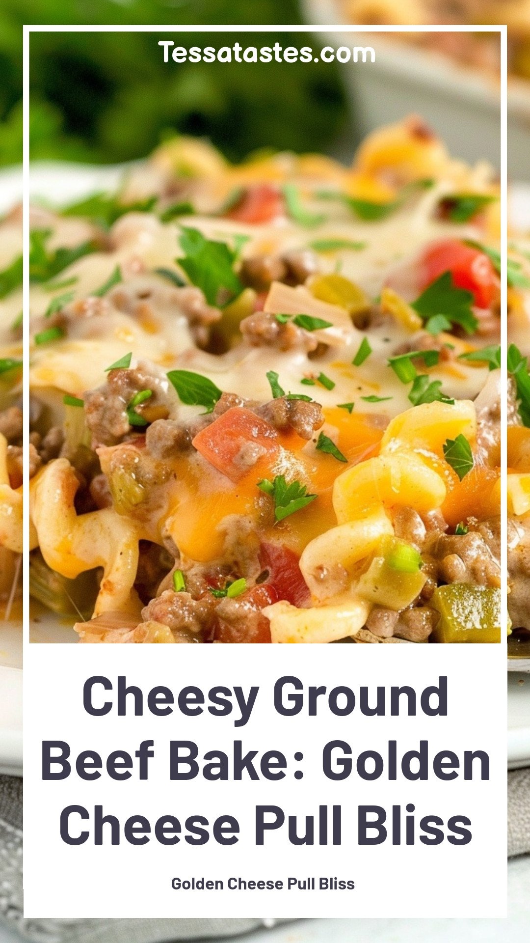 Cheesy Ground Beef Bake: Golden Cheese Pull Bliss