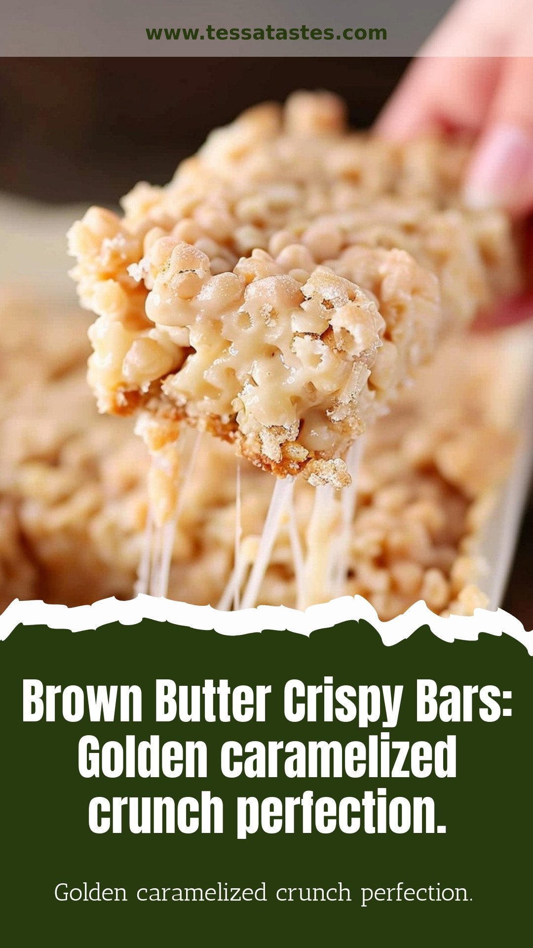 Brown Butter Crispy Bars: Golden caramelized crunch perfection.