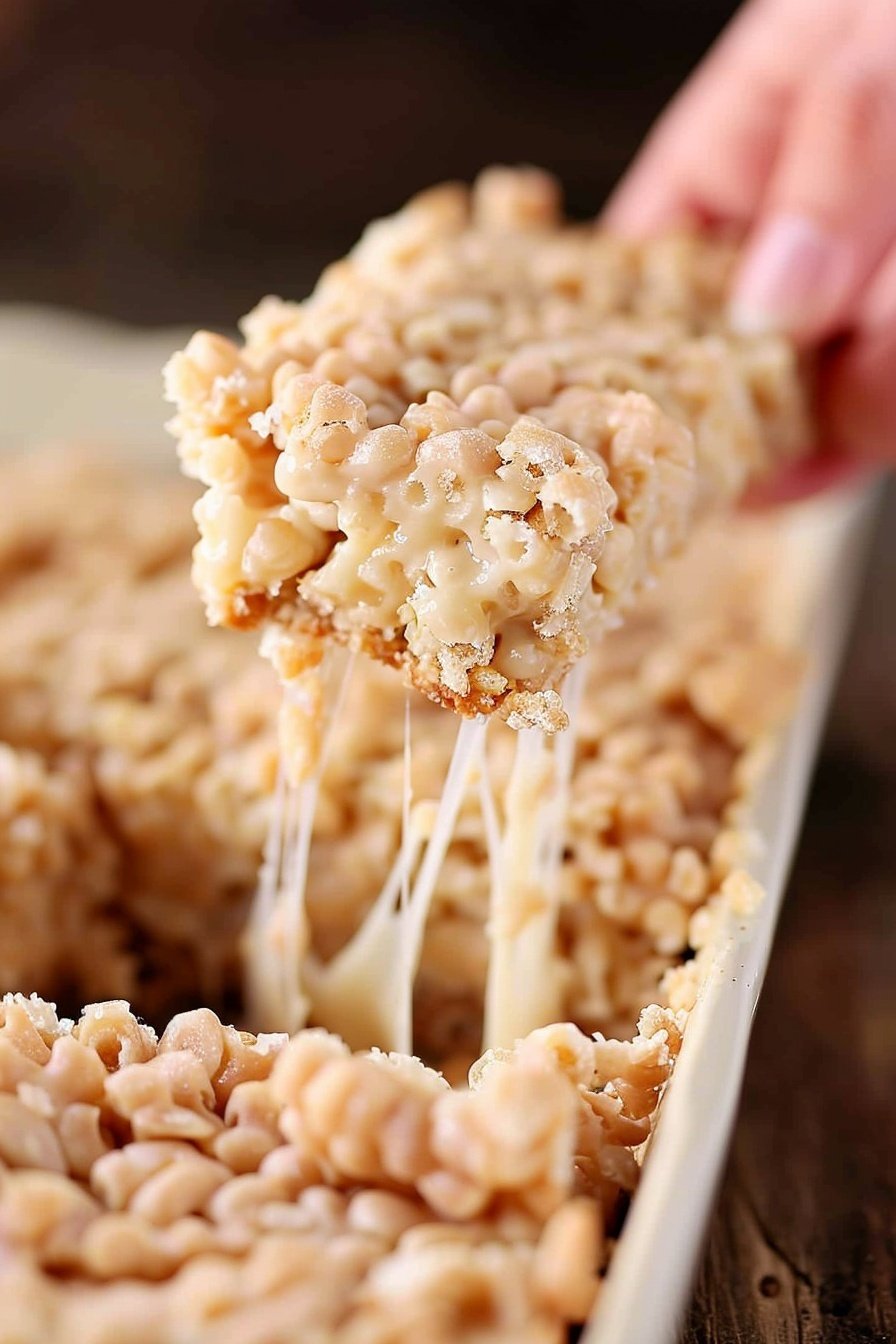 Brown Butter Crispy Bars: Golden caramelized crunch perfection.