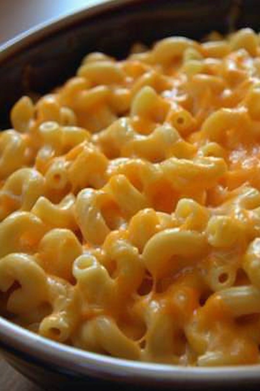 Baked Hoop Cheese Macaroni: Golden cheese pulls await.