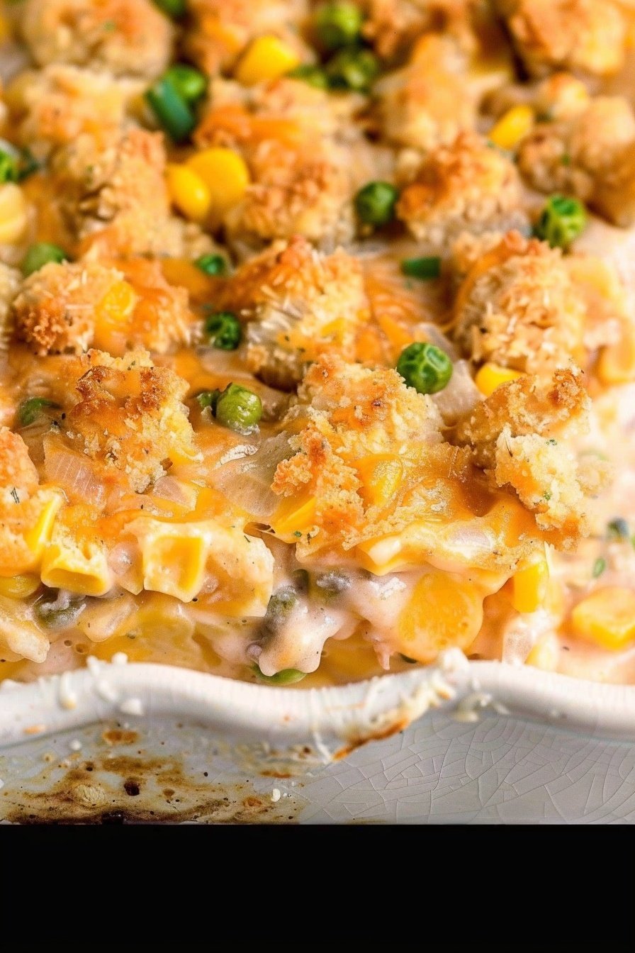 Crispy Crowned Comfort Bake: Golden, cheesy, bubbling perfection.