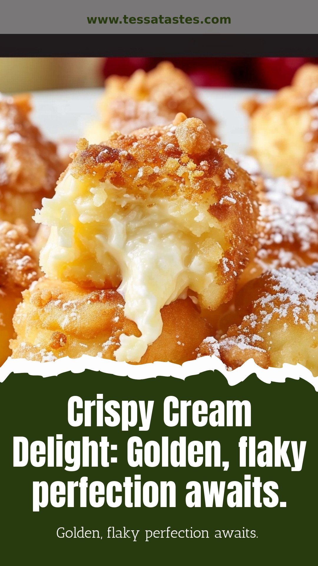 Crispy Cream Delight: Golden, flaky perfection awaits.